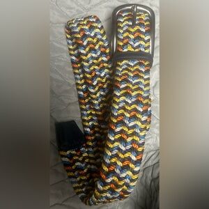 Torino Woven Braided Belt Sz 38 Navy Blue Multicolored Stretch USA